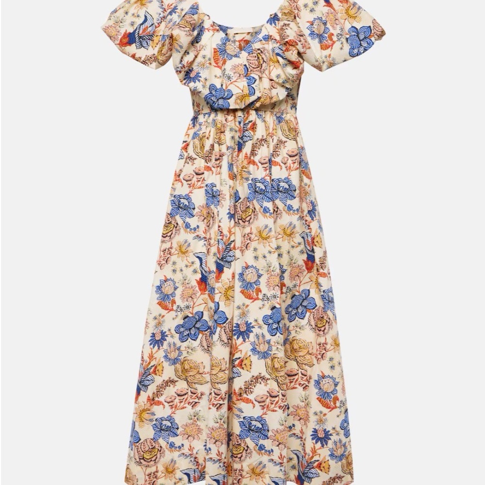 Ulla Johnson Francesca Floral Cotton Poplin Midi Dress